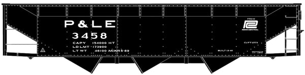 Accurail 81851 Pittsburgh & Lake Erie Penn Central 3-bay offset hopper #3458 HO scale