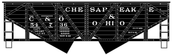 Accurail 81862 Chesapeake and Ohio 55-ton wood-side hopper #54736 HO scale
