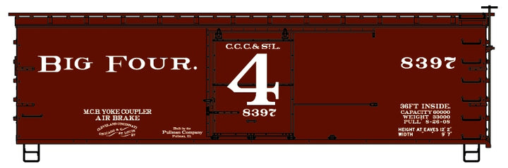 Accurail 81891 Big Four CCC&StL 36-foot wood boxcar #8397 HO scale