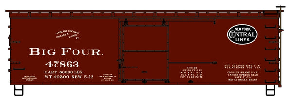 Accurail 81892 Big Four New York Central 36-foot wood boxcar #47863 HO scale