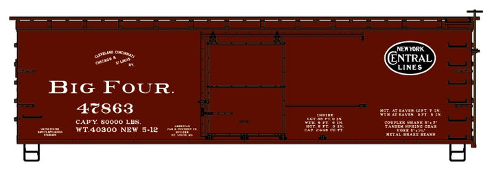 Accurail 81892 Big Four New York Central 36-foot wood boxcar #47863 HO scale