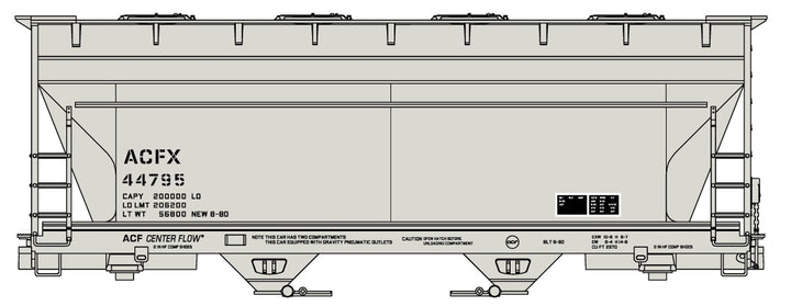 Accurail ACFX number 44795 ACF two-bay covered hopper HO scale kit