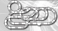 AFX Goliath Raceway 65-foot HO slot car track layout