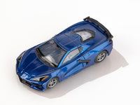AFX Corvette C8 Riptide Blue Metallic top view