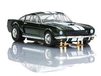 AFX 22150 1966 Shelby Mustang GT350 Ivy Green and white HO slot car — product view 2
