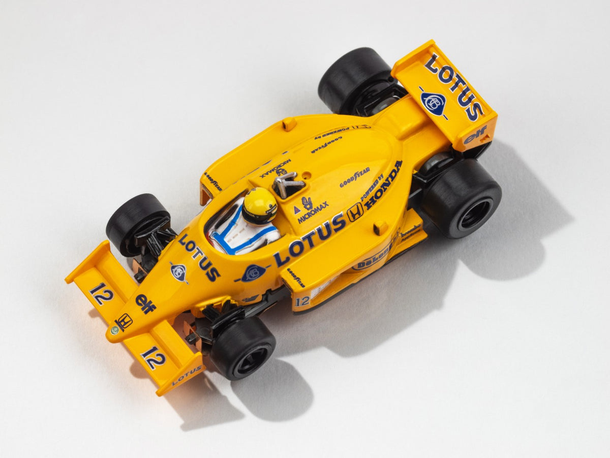 AFX Lotus 99T 1987 yellow blue Ayrton Senna HO slot car