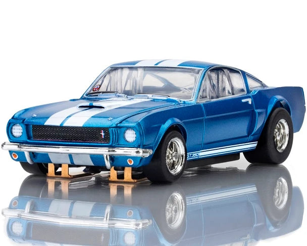 AFX 1966 Shelby GT350 Sapphire Blue white stripes HO slot car