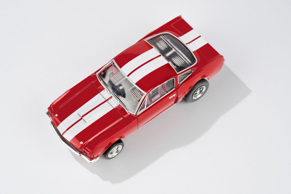 AFX 1966 Shelby GT350 Candy Apple Red white stripes HO slot car