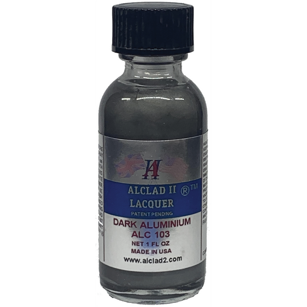 Alclad II Dark Aluminium Metallic Lacquer Paint 1 oz ALC-103 front product view