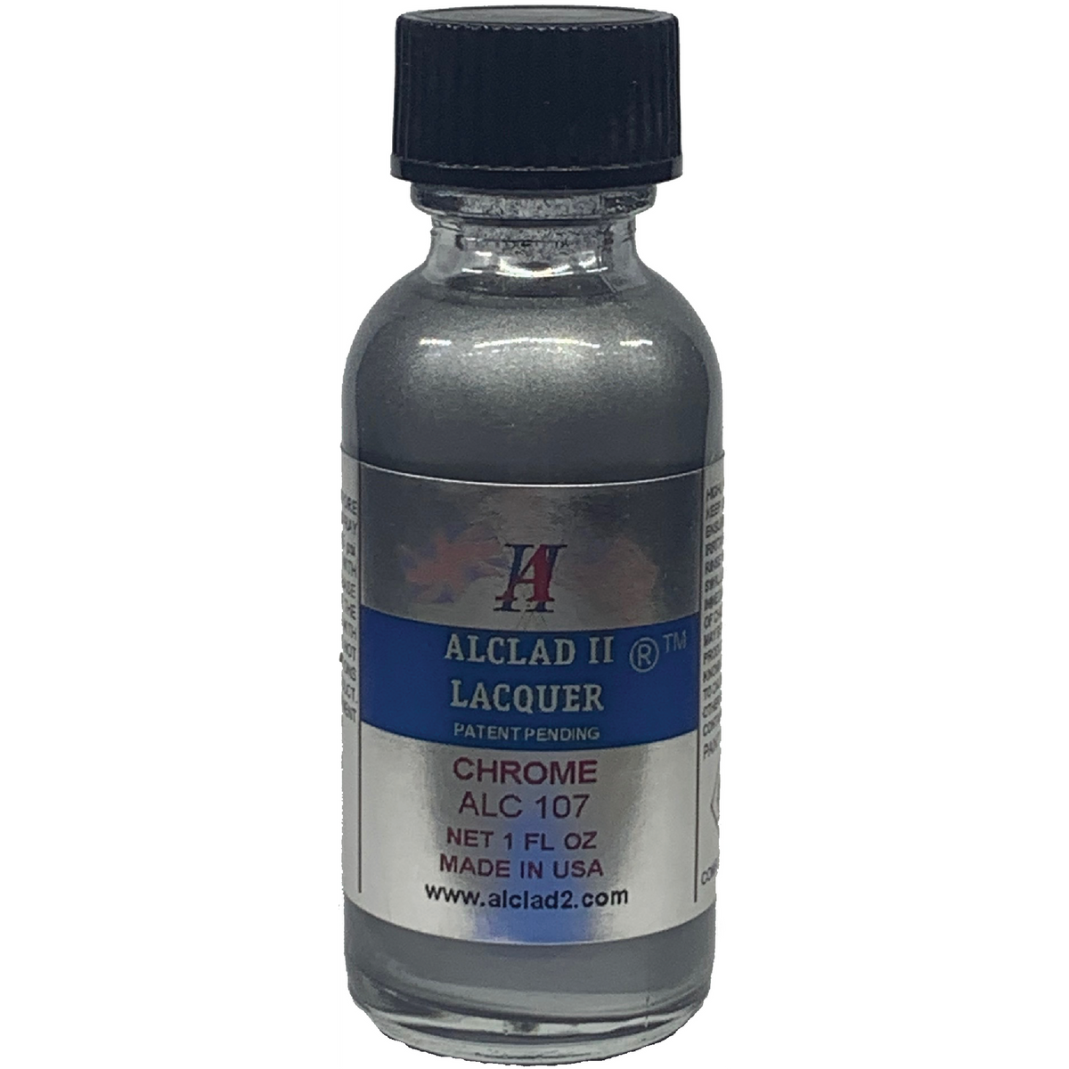 Alclad II Chrome for Plastic High-Shine Lacquer Paint 1 oz ALC-107 front product view