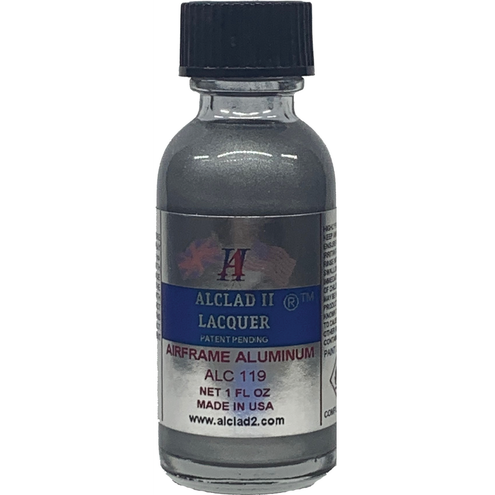 Alclad II ALC-119 Airframe Aluminum 1 oz lacquer bottle alternate exact-product view