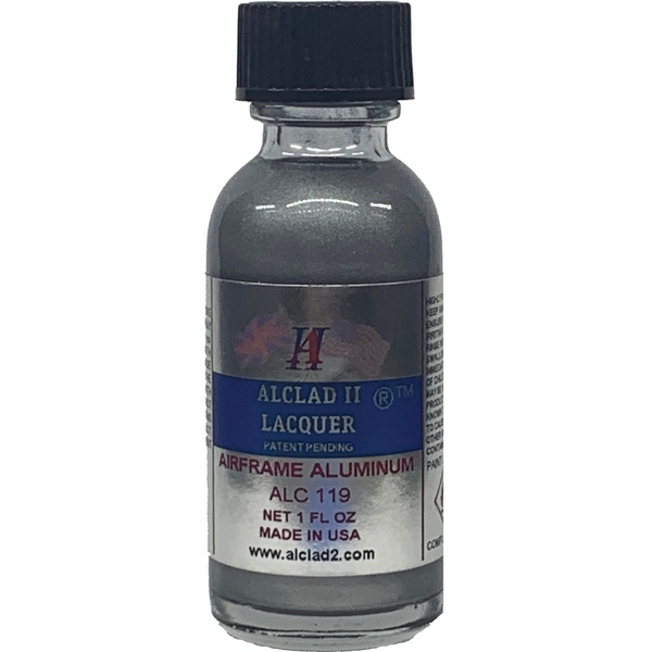 Alclad II ALC-119 Airframe Aluminum 1 oz lacquer bottle alternate exact-product view