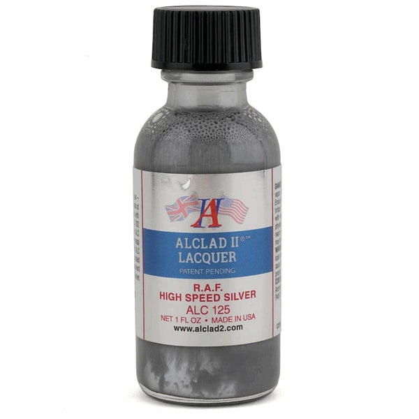 Alclad II ALC-125 RAF High Speed Silver 1 oz lacquer bottle