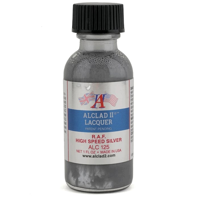 Alclad II ALC-125 RAF High Speed Silver 1 oz lacquer bottle