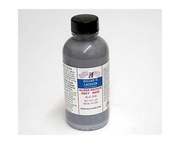 Alclad II ALC316 Gloss Medium Grey Base 4 oz exact product view