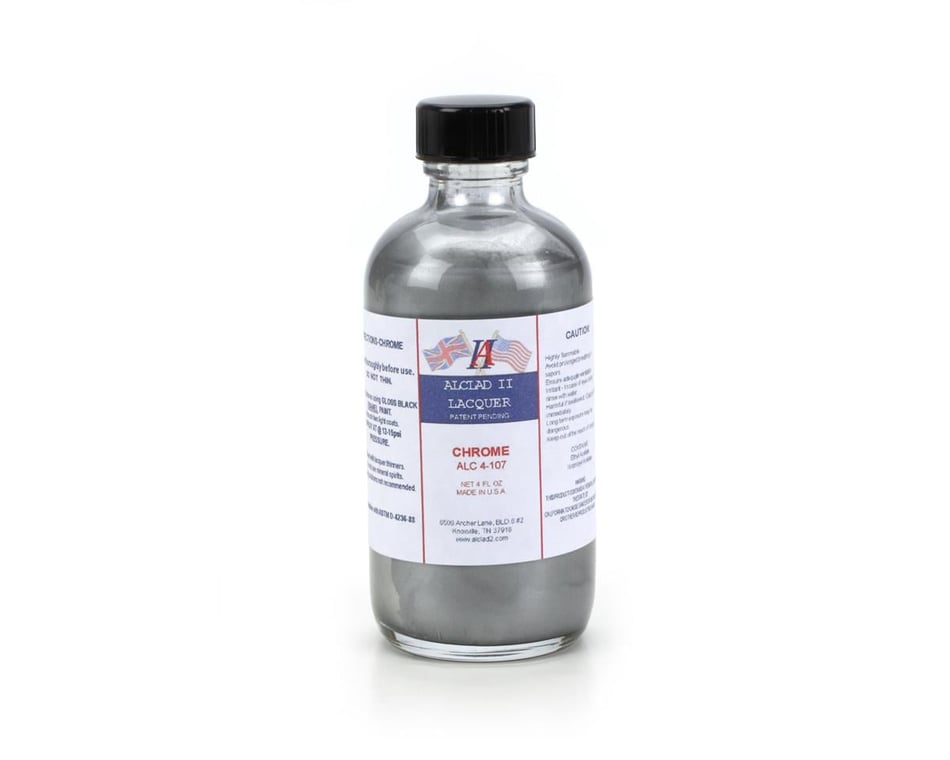 Alclad II ALC4107 Chrome Lacquer for Plastic 4 oz exact product view