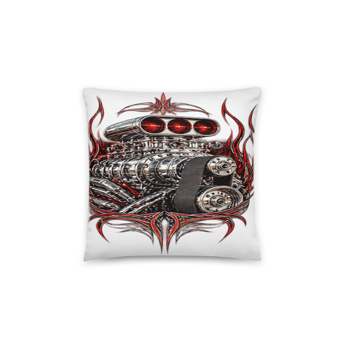 Supercharged V8 Pinstripe All-Over Print Pillow product mockup