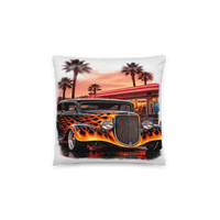 Neon Diner Flame Coupe All-Over Print Pillow product mockup