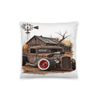Rust and Thunder Rat Rod Pickup All-Over Print Pillow product mockup 2