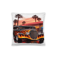 Neon Diner Flame Coupe All-Over Print Pillow product mockup 2