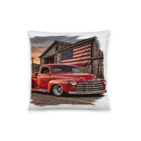 Barn Flag Red Hot Rod Pickup All-Over Print Pillow product mockup 2