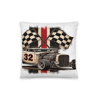 Number 32 Checkered Roadster All-Over Print Pillow product mockup 2