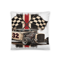 Number 32 Checkered Roadster All-Over Print Pillow product mockup 4