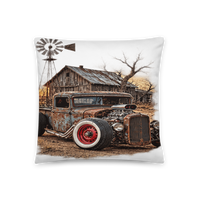 Rust and Thunder Rat Rod Pickup All-Over Print Pillow product mockup 3
