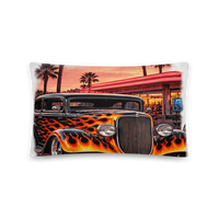Neon Diner Flame Coupe All-Over Print Pillow product mockup 6