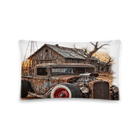 Rust and Thunder Rat Rod Pickup All-Over Print Pillow product mockup 5