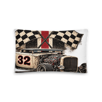 Number 32 Checkered Roadster All-Over Print Pillow product mockup 5