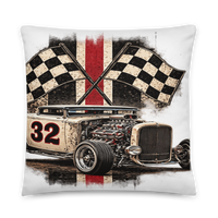 Number 32 Checkered Roadster All-Over Print Pillow product mockup 7