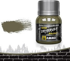 Ammo DRYBRUSH Medium Olive Green (40ml bottle) — exact AMMO by Mig Jimenez product image