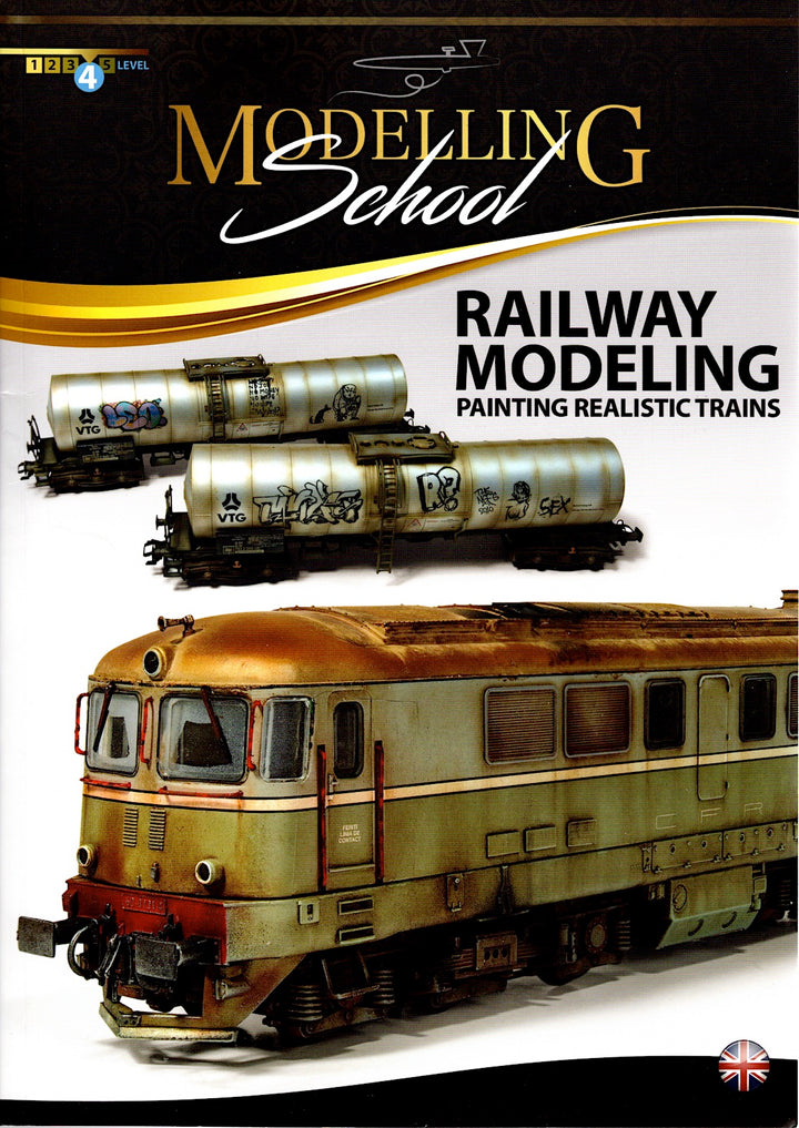 AMMO A.MIG-6250 Railway Modeling Painting Realistic Trains English book cover