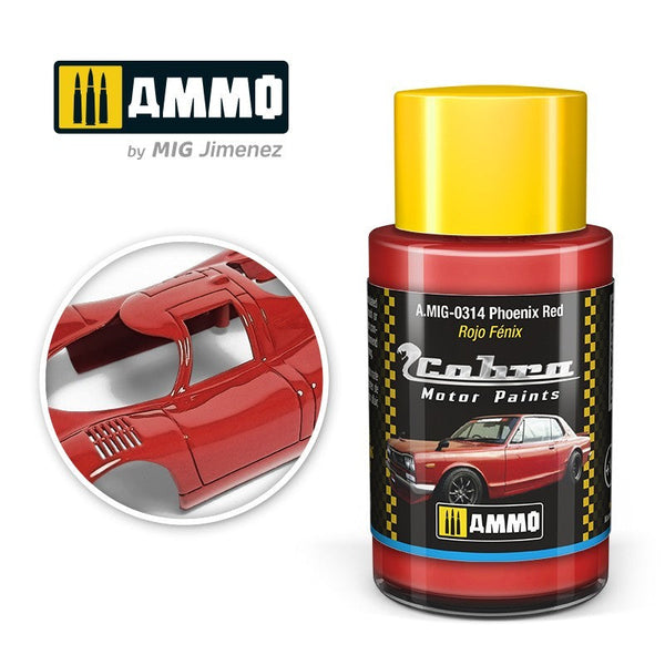 AMMO A.MIG-0314 Cobra Motor Phoenix Red acrylic paint, 30 ml