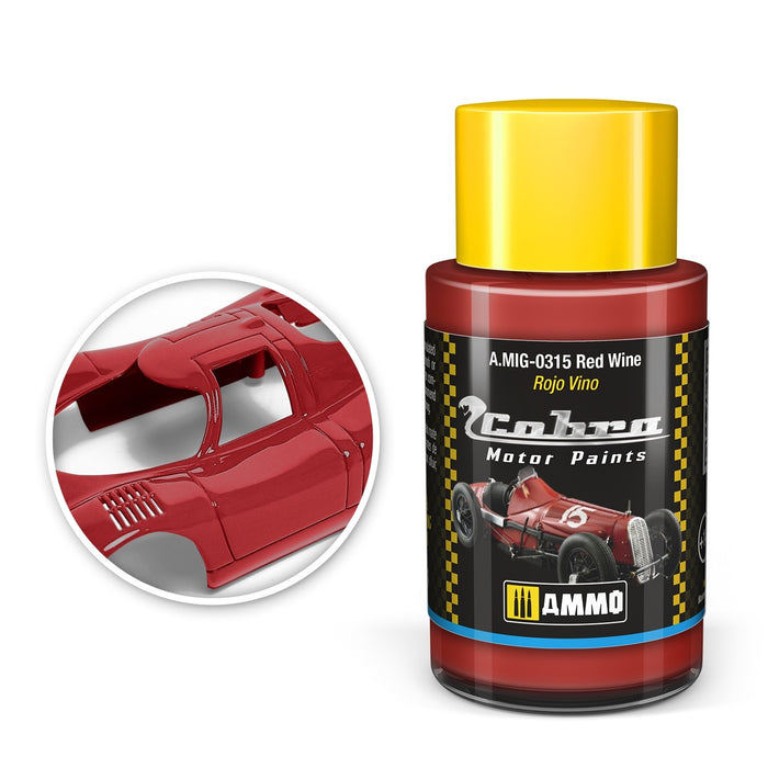 AMMO by Mig Jimenez A.MIG-0315 Cobra Motor Red Wine acrylic paint, 30 mL