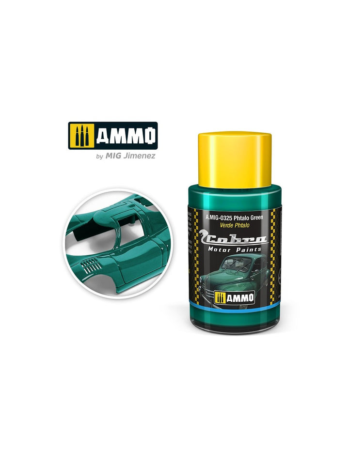 AMMO by Mig Jimenez A.MIG-0325 Cobra Motor Phthalo Green paint, 30 ml