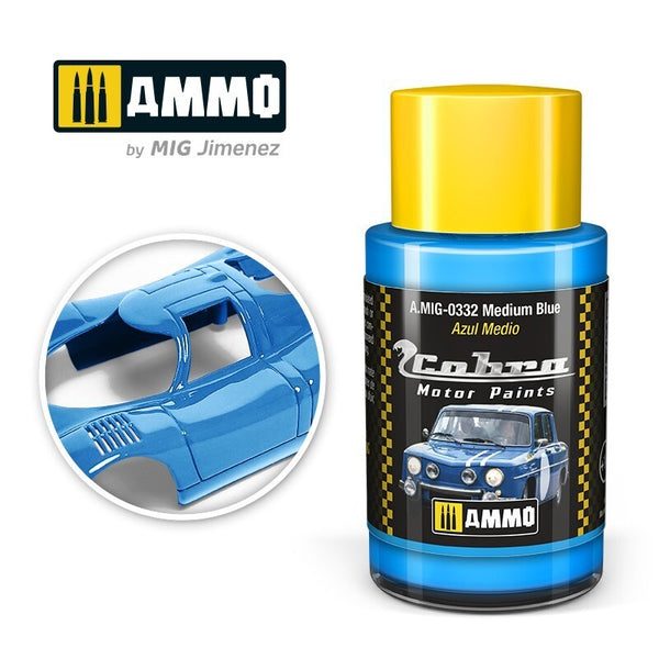 AMMO by Mig Jimenez A.MIG-0332 Cobra Motor Medium Blue paint, 30 ml