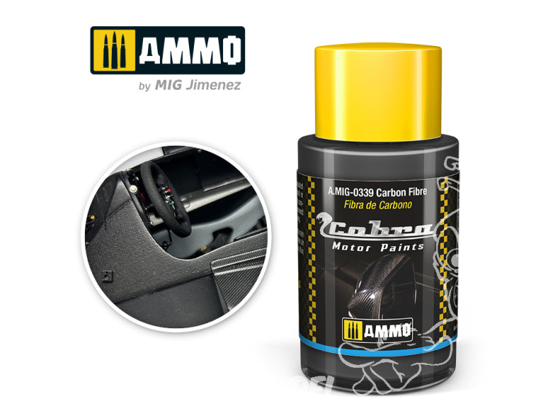 AMMO by Mig Jimenez A.MIG-0339 Cobra Motor Carbon Fibre acrylic paint, 30 mL