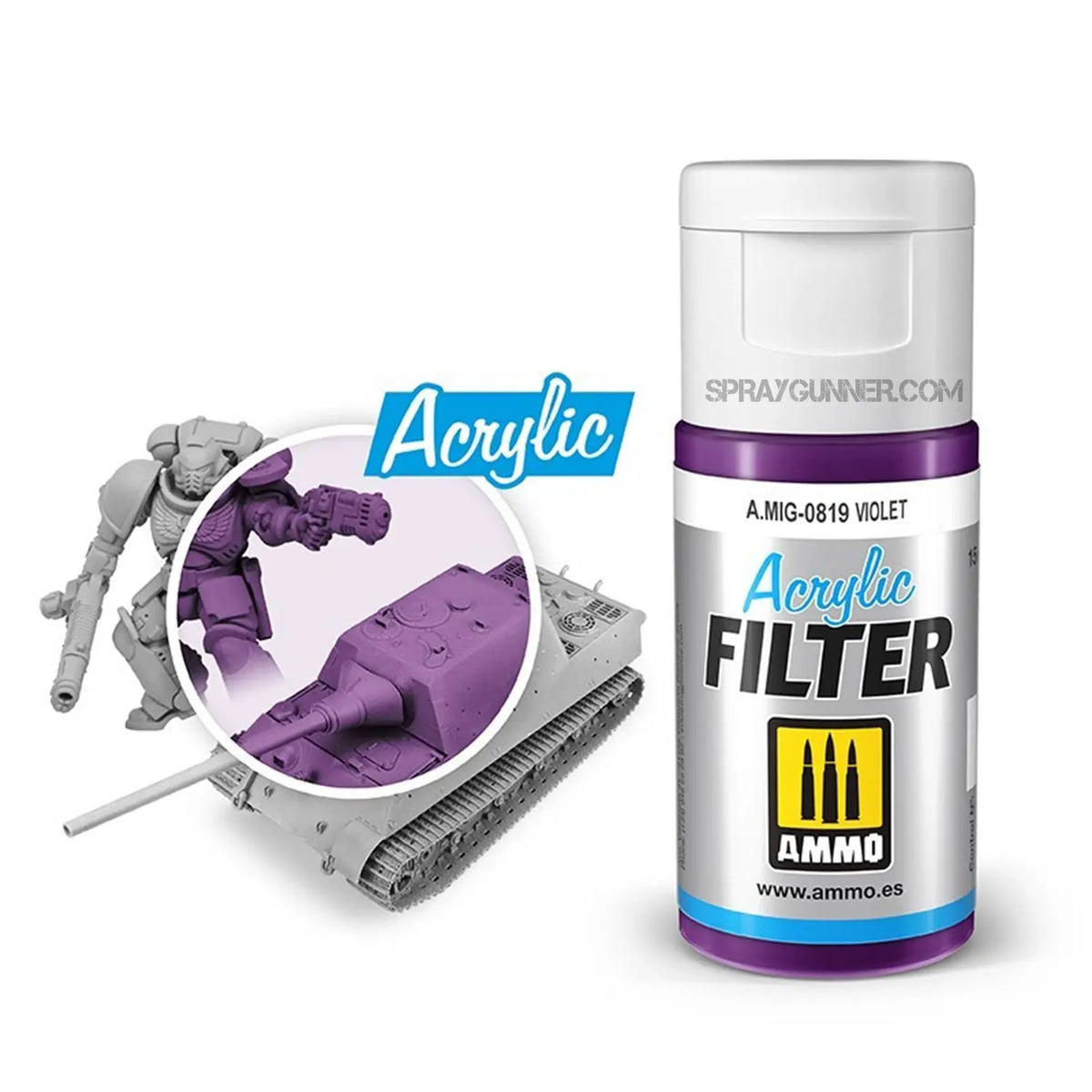 AMMO by Mig Jimenez A.MIG-0819 Acrylic Filter Violet, 15 ml