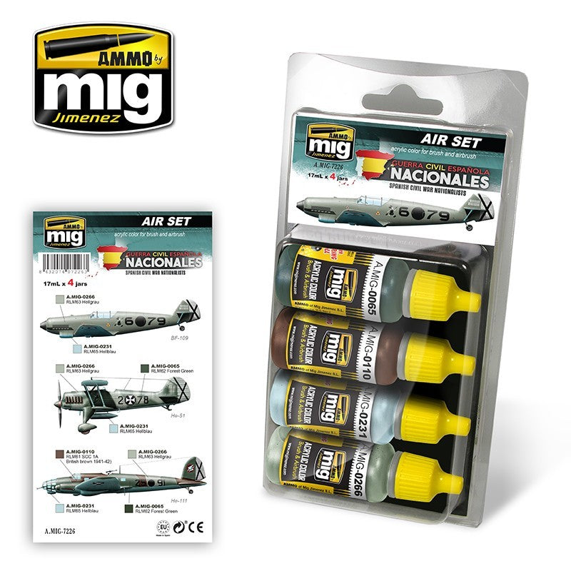 AMMO A.MIG-7226 Spanish Civil War Nationalists Air Set, four 17ml paint jars
