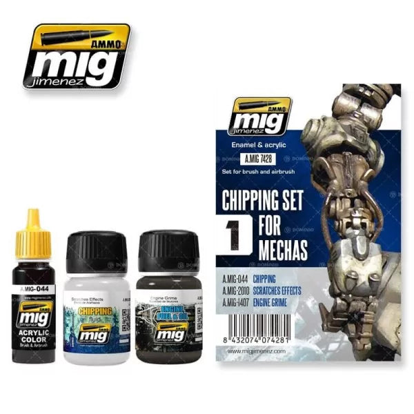 AMMO by Mig Jimenez A.MIG-7428 Chipping Set for Mechas, 3 products
