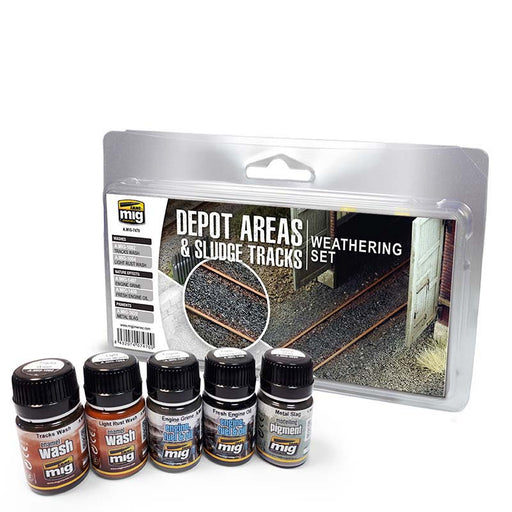 AMMO by Mig Jimenez A.MIG-7470 Depot Areas and Sludge Tracks weathering set