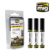AMMO A.MIG-7502 Green Tones set with three 10 ml Oilbrusher colors