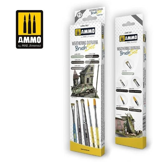 AMMO by Mig Jimenez A.MIG-7611 Weathering Diorama Brush Set