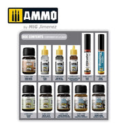 AMMO by Mig Jimenez A.MIG-7804 Super Pack Weathering for Engines, box contents