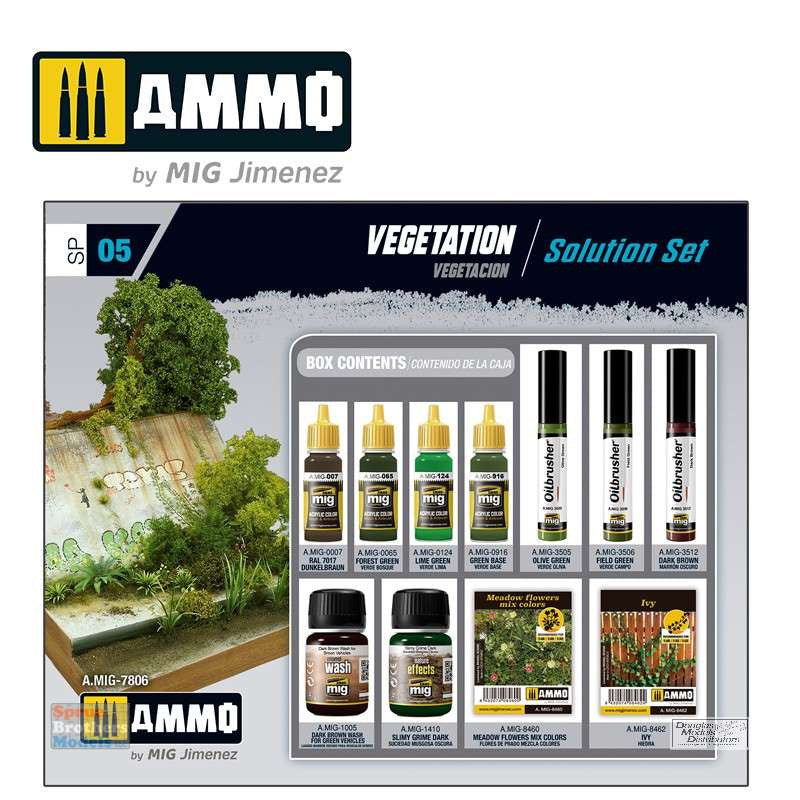 AMMO by Mig Jimenez A.MIG-7806 Super Pack Vegetation Solution Set