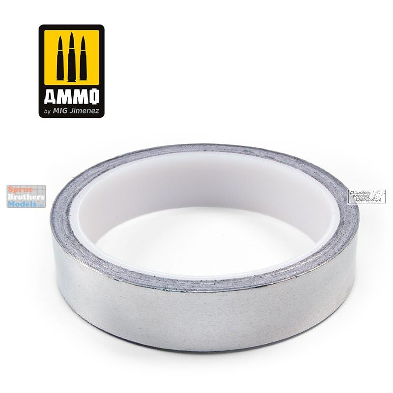 AMMO by Mig Jimenez A.MIG-8251 Self-Adhesive Aluminium Tape, 20 mm × 10 m