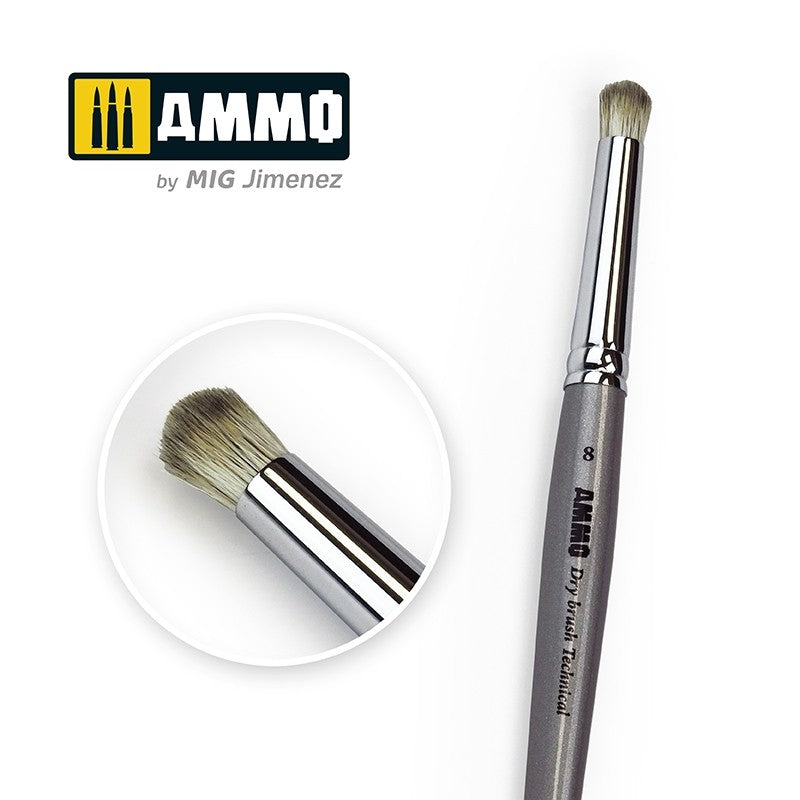 AMMO A.MIG-8703 No. 8 Drybrush Technical Brush– product image