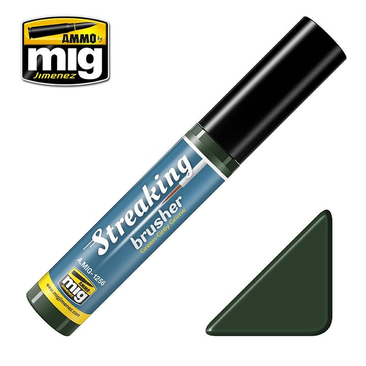 AMMO by Mig Jimenez A.MIG-1256 Green-Grey Grime Streakingbrusher 10 ml